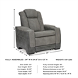 Ashley Furniture Next-Gen DuraPella Faux Leather Power Recliner in Gray