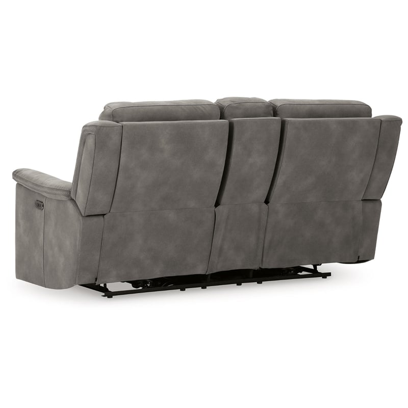 Ashley Furniture Next-Gen DuraPella Faux Leather Reclining Loveseat in Gray