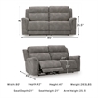 Ashley Furniture Next-Gen DuraPella 2-Seat Faux Leather Reclining Sofa in Gray