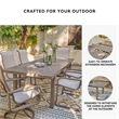 Ashley Furniture Beach Front Outdoor Rectangular Aluminum Dining Table in Brown