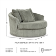 Signature Design by Ashley Lindyn Oversized Swivel Fabric Accent Chair in Gray