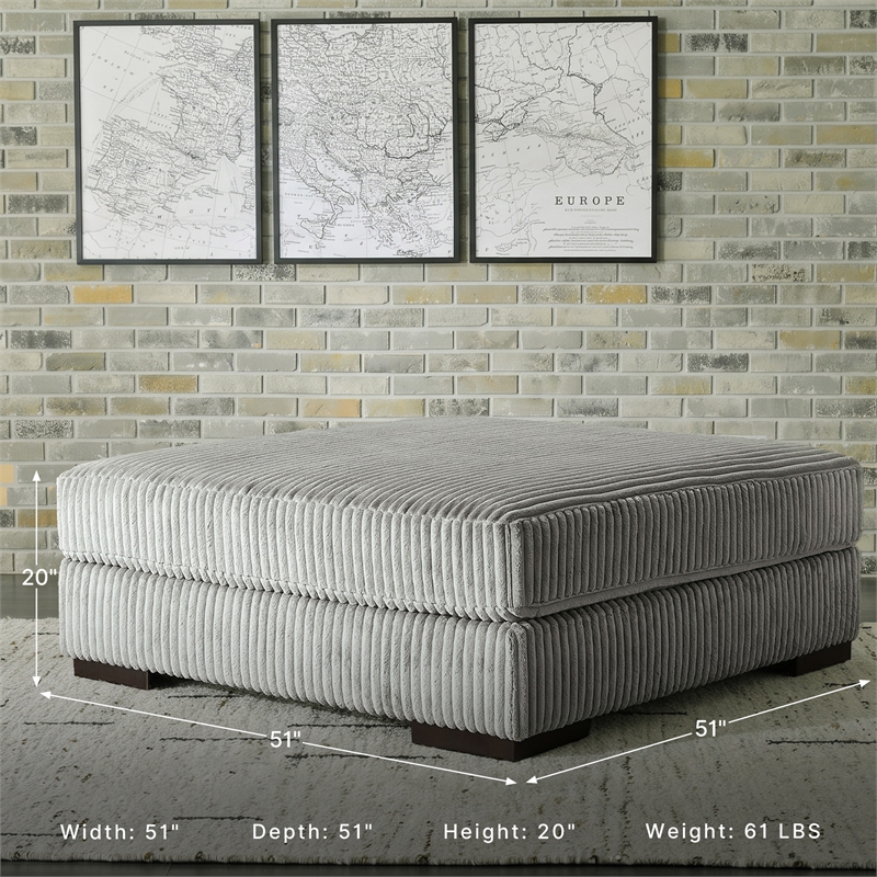 Signature Design by Ashley Lindyn Oversized Fabric Accent Ottoman in Gray