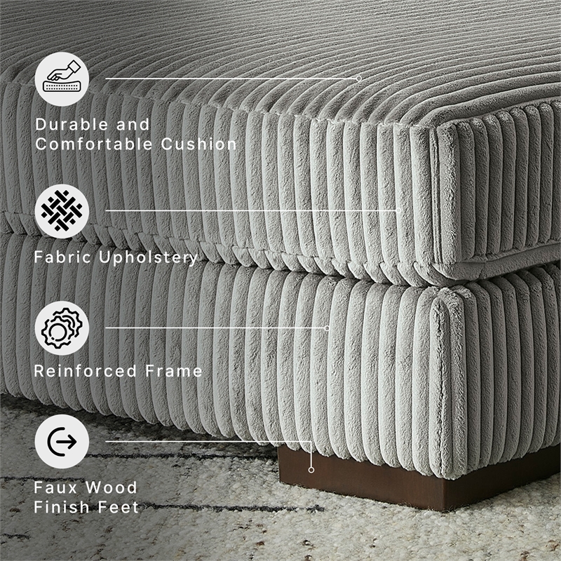 Signature Design by Ashley Lindyn Oversized Fabric Accent Ottoman in Gray