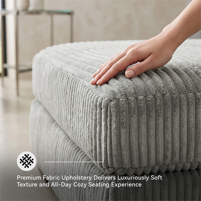 Signature Design by Ashley Lindyn Oversized Fabric Accent Ottoman in Gray