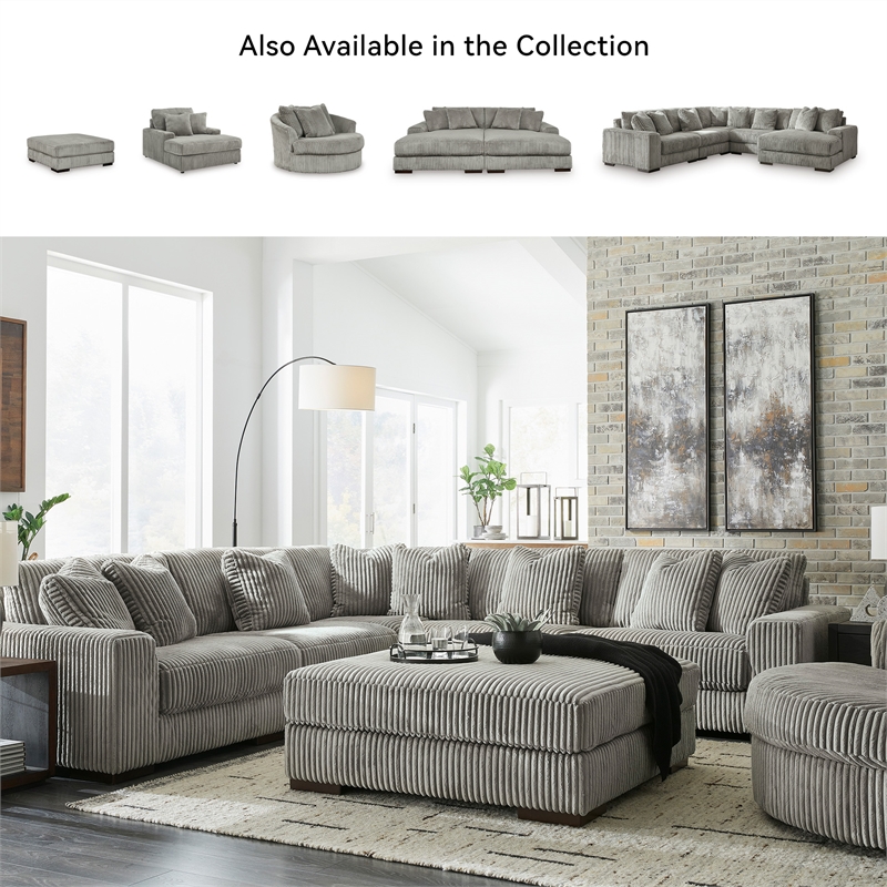 Signature Design by Ashley Lindyn Oversized Fabric Accent Ottoman in Gray