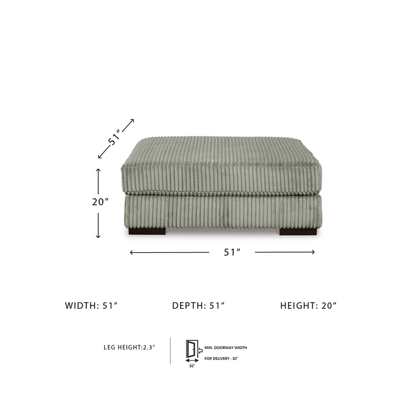 Signature Design by Ashley Lindyn Oversized Fabric Accent Ottoman in Gray