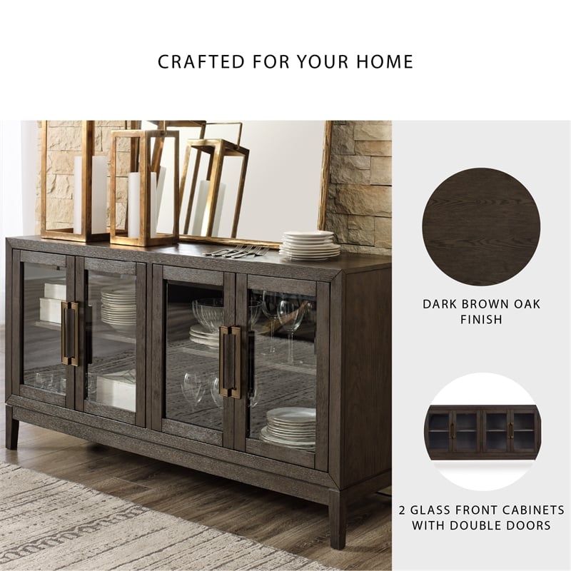 Signature Design by Ashley Burkhaus Modern Wood Dining Server in Dark Brown