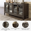 Signature Design by Ashley Burkhaus Modern Wood Dining Server in Dark Brown