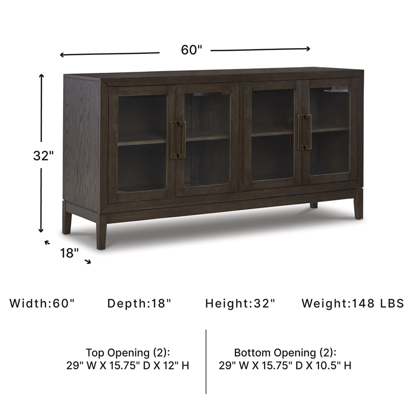 Signature Design by Ashley Burkhaus Modern Wood Dining Server in Dark Brown