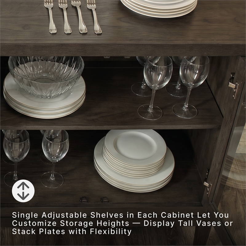 Signature Design by Ashley Burkhaus Modern Wood Dining Server in Dark Brown