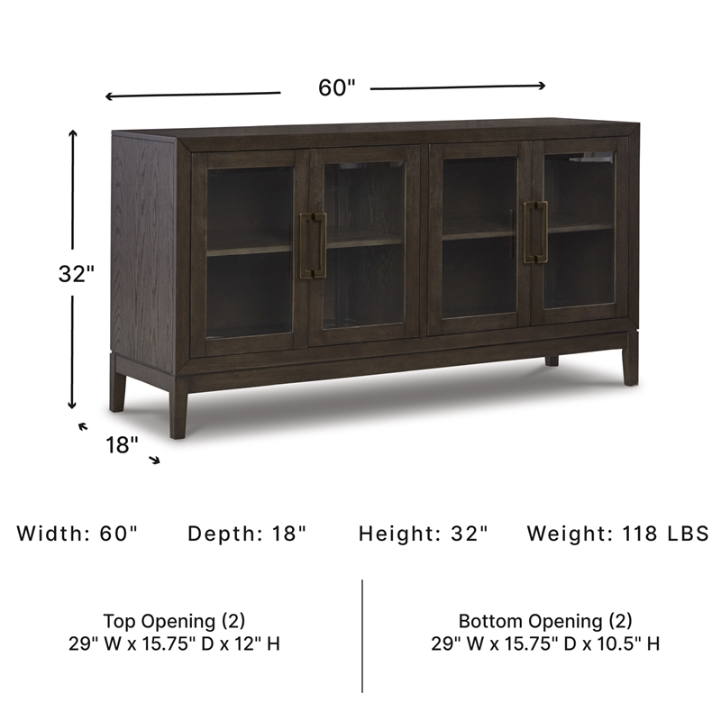Signature Design by Ashley Burkhaus Modern Wood Dining Server in Dark Brown