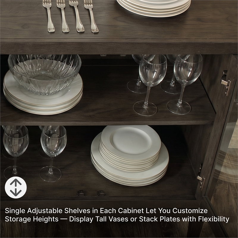 Signature Design by Ashley Burkhaus Modern Wood Dining Server in Dark Brown