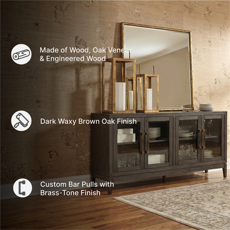 Signature Design by Ashley Burkhaus Modern Wood Dining Server in Dark Brown