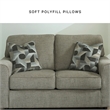 Ashley Furniture Cascilla Contemporary Fabric & Wood Loveseat in Light Gray