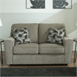 Ashley Furniture Cascilla Contemporary Fabric & Wood Loveseat in Light Gray
