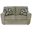 Ashley Furniture Cascilla Contemporary Fabric & Wood Loveseat in Light Gray