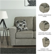 Ashley Furniture Cascilla Contemporary Fabric & Wood Loveseat in Light Gray