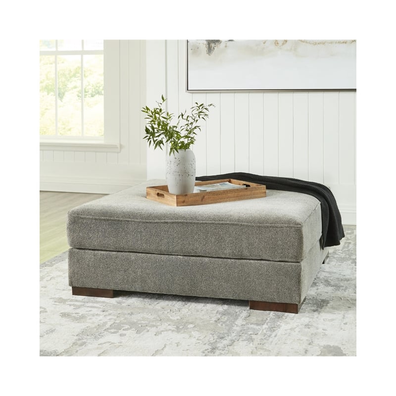 Signature Design by Ashley Bayless Oversized Fabric Accent Ottoman Pewter Gray