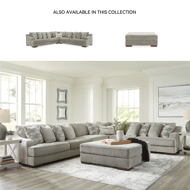 Signature Design by Ashley Bayless Oversized Fabric Accent Ottoman Pewter Gray