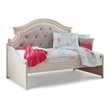 Signature Design by Ashley Realyn Fabric Twin Day Bed in White and Light Gray