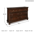 Ashley Furniture Porter 7-Drawer Traditional Wood Dresser in Dark Brown
