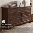 Ashley Furniture Porter 7-Drawer Traditional Wood Dresser in Dark Brown