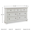 Ashley Furniture Robbinsdale 7-Drawer Wood Dresser in Antiqued White