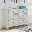 Ashley Furniture Robbinsdale 6-Drawer Wood Dresser in Antiqued White