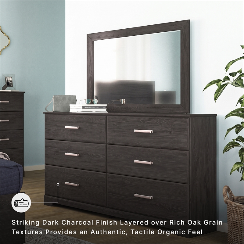 Ashley Furniture Belachime 6-Drawer Modern Wood Dresser in Black