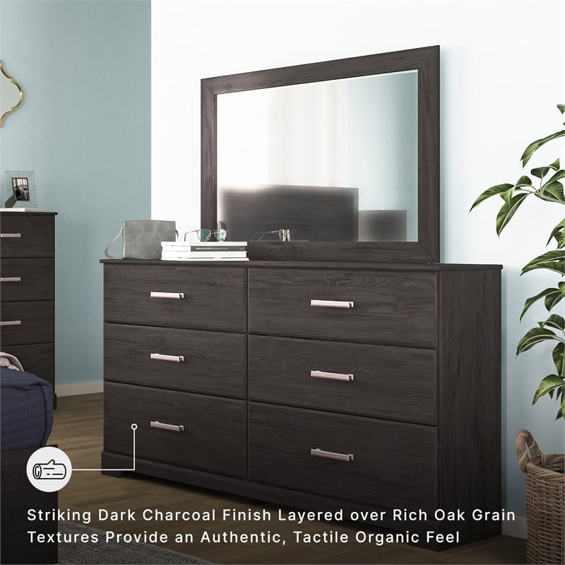 Ashley Furniture Belachime 6-Drawer Modern Wood Dresser in Black
