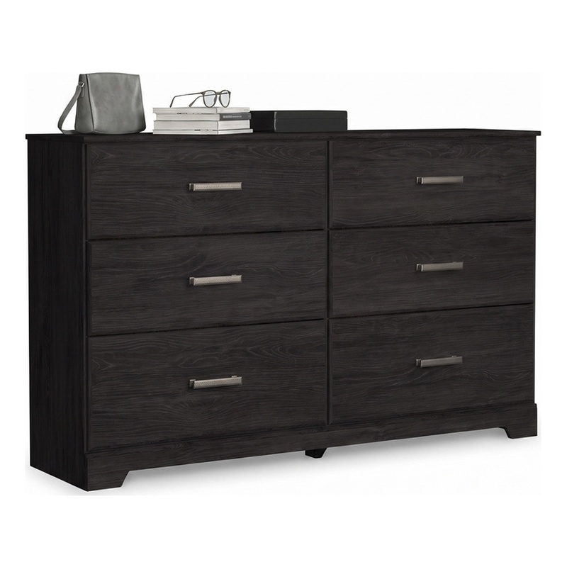 Ashley Furniture Belachime 6-Drawer Modern Wood Dresser in Black