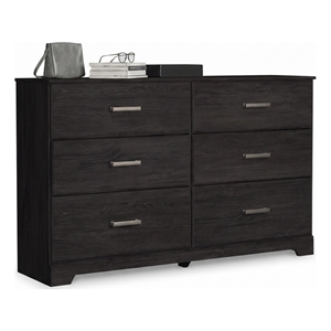 Ashley Furniture Belachime 6-Drawer Modern Wood Dresser in Black