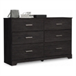Ashley Furniture Belachime 6-Drawer Modern Wood Dresser in Black