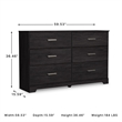 Ashley Furniture Belachime 6-Drawer Modern Wood Dresser in Black