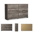 Ashley Furniture Ralinksi 6-Drawer Farmhouse Wood Dresser in Gray