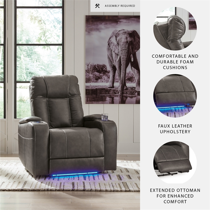 Signature Design by Ashley Feazada Gray Power Recliner