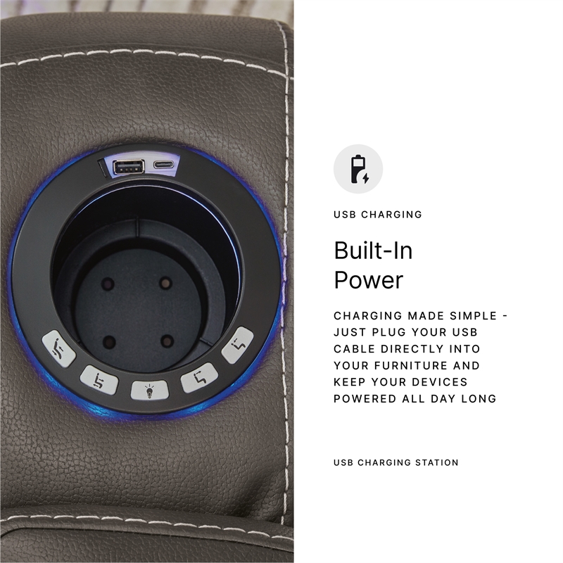 Signature Design by Ashley Feazada Gray Power Recliner