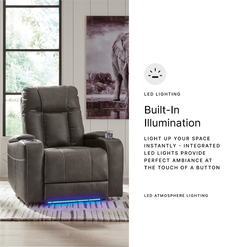 Signature Design by Ashley Feazada Gray Power Recliner