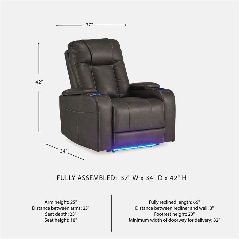 Signature Design by Ashley Feazada Gray Power Recliner