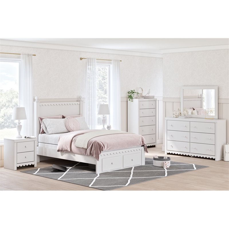 Signature Design by Ashley Mollviney White Bedroom Mirror