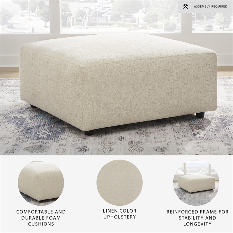 Signature Design by Ashley Edenfield Beige Oversized Accent Ottoman