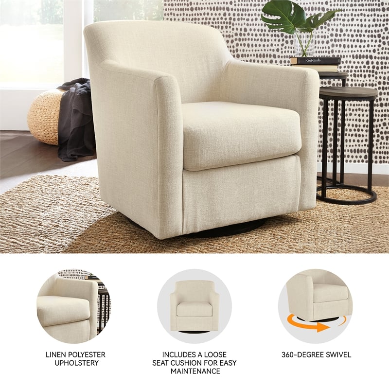 Signature Design by Ashley Bradney Beige Swivel Accent Chair