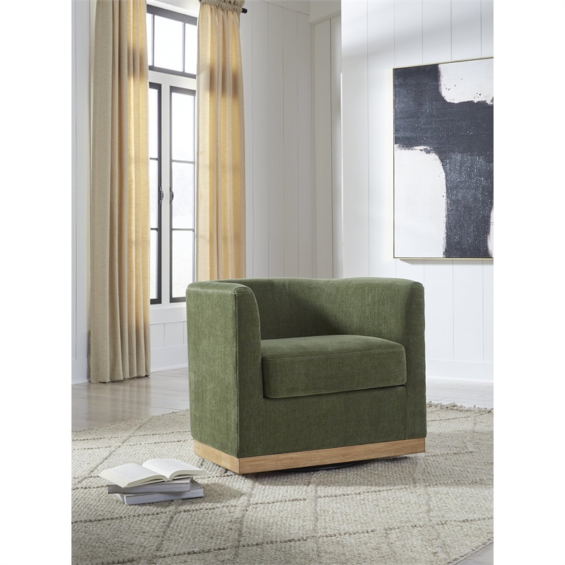 Signature Design by Ashley Jersonlow Green Swivel Chair