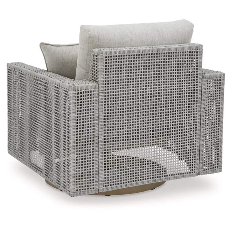 Signature Design by Ashley Seton Creek Gray Outdoor Swivel Lounge with Cushion