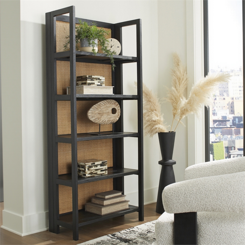Signature Design by Ashley Abyard Bookcase in Black and Natural