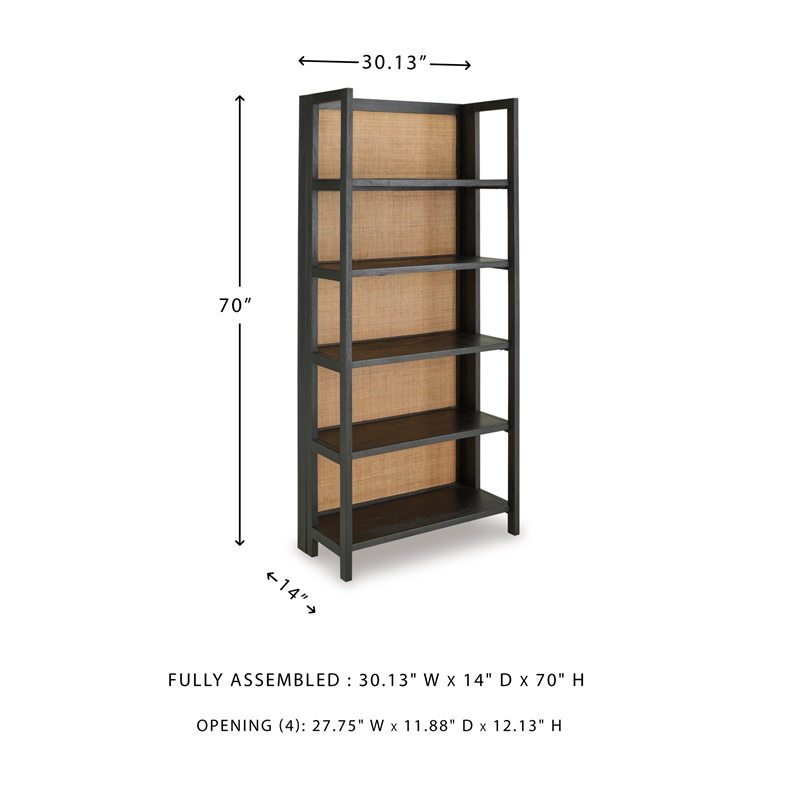 Signature Design by Ashley Abyard Bookcase in Black and Natural