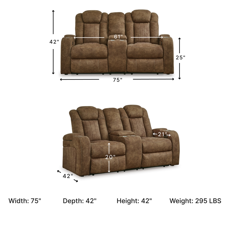 Signature Design by Ashley Wolfridge Brown Power Reclining Loveseat