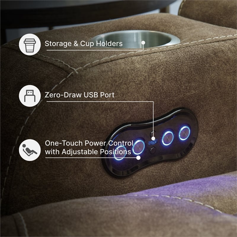 Signature Design by Ashley Wolfridge Brown Power Reclining Loveseat