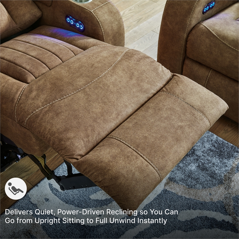 Signature Design by Ashley Wolfridge Brown Power Reclining Loveseat