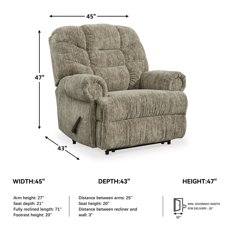 Ashley Furniture Movie Man Taupe Recliner